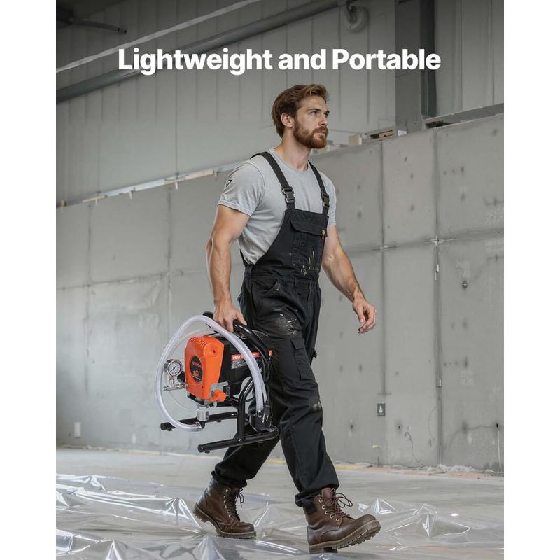 VEVOR Stand Airless Paint Sprayer, 900W, 3300PSI High Pressure Airless Sprayer with Cart, Cleaning Brush, Hose, Extension Rod, Nozzles, Electric Spray Paint Machine for Interior or Exterior of House