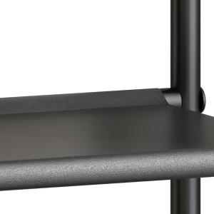 LINZINAR 5 Tier Metal Shoe Rack Organizer with Industrial MDF Board & Layer Fabric for Entryway Closet Bedroom Living Room Garage Storage A001