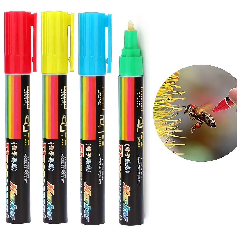 4-pack queen bee marking pen for beekeeping-durable plastic, battery-free, non-electric beekeeping tool set for marking and identifying bees