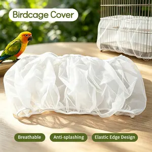 2 Pack Bird Supplies Bird Cage Parrot Cage Seed Guard Skirt Anti-Splash Net Summer Mosquito Net Universal for Round Square Cages