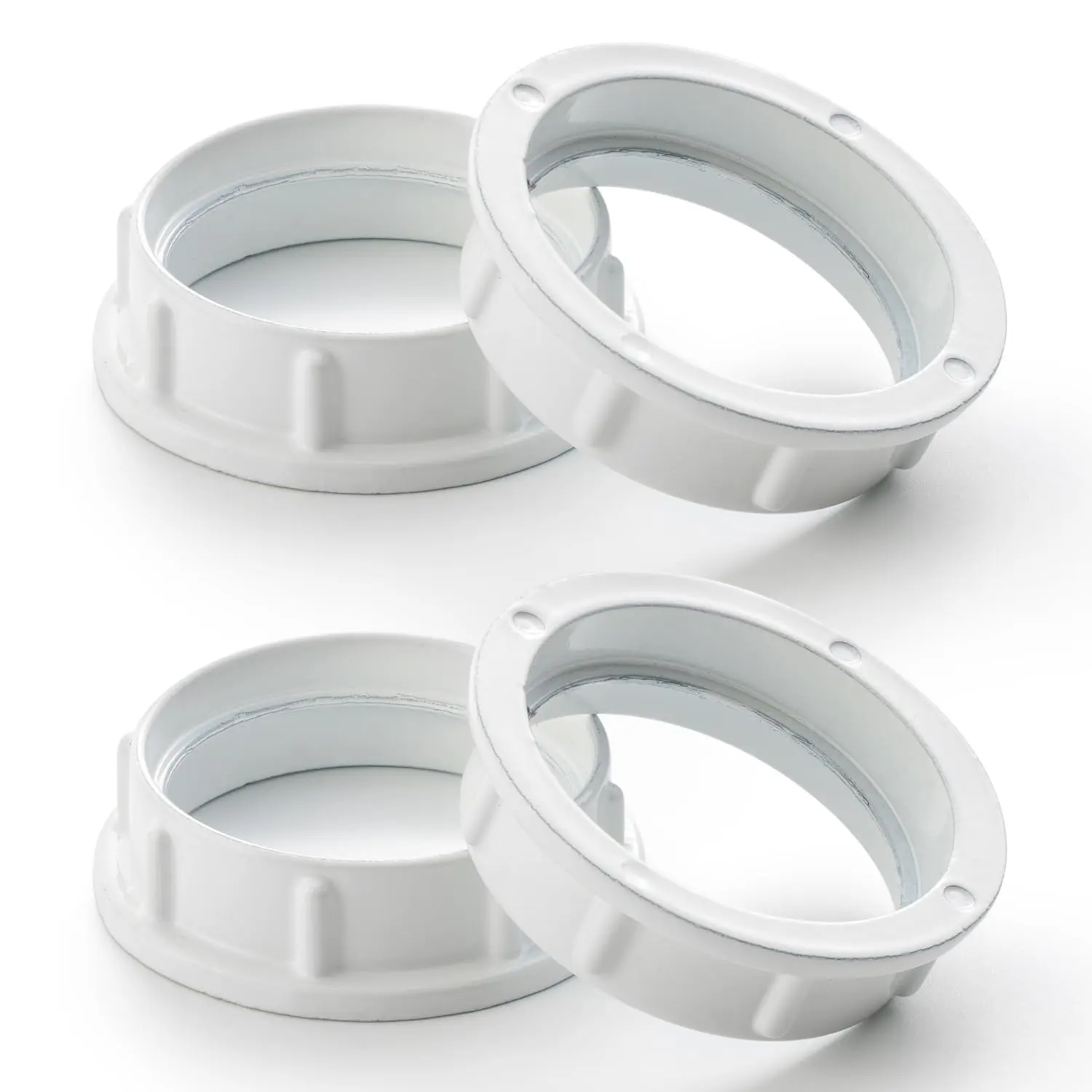 Light Socket Shade Ring - 4 count, E26 Ceramic Light Socket Ring,  Lamp Shade Adapter Ring for Pendant Light and Floor Lamps, Screw  Lamp Shades, Thread Diameter 1-1/2 Inches (36mm), , White
