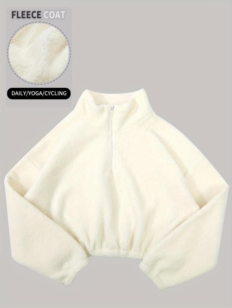 Amoyer 3-Piece Tracksuit Set for Women, fleece-lined zip jacket + top + high-waist pants, cozy winter activewear for gym, running, travel