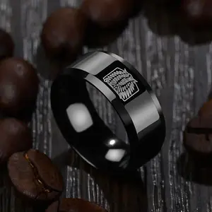 Anime Trendy Charm Attack on Titan Investigation Corps Logo Ring Wings of Freedom  rings Levi Mikasa Ackerman Party Jewelry