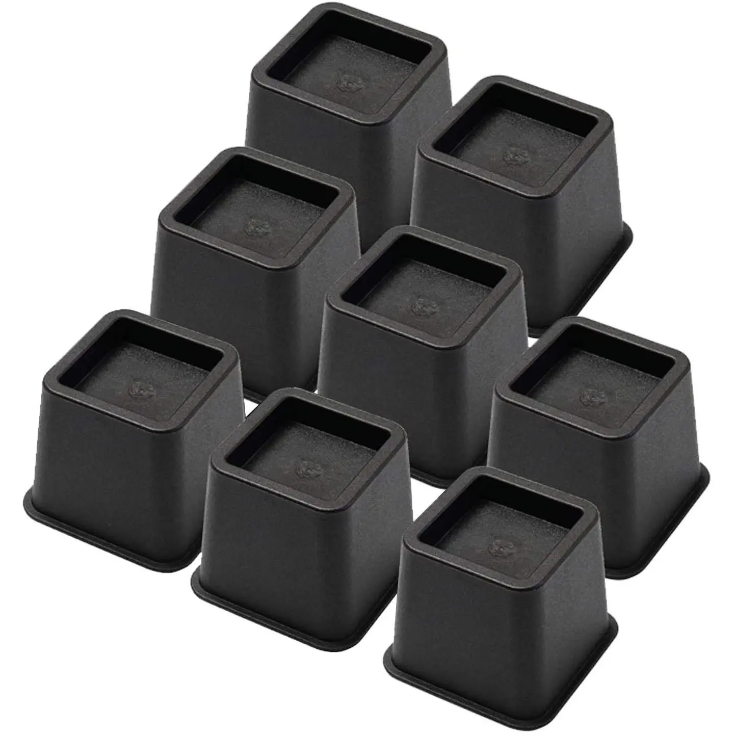 Ihomepark 3 Inch Heavy Duty Square Bed Risers, Furniture Lift for Couch, Chair, Desk, Sofa, Bunk Bed Post, Set of 8