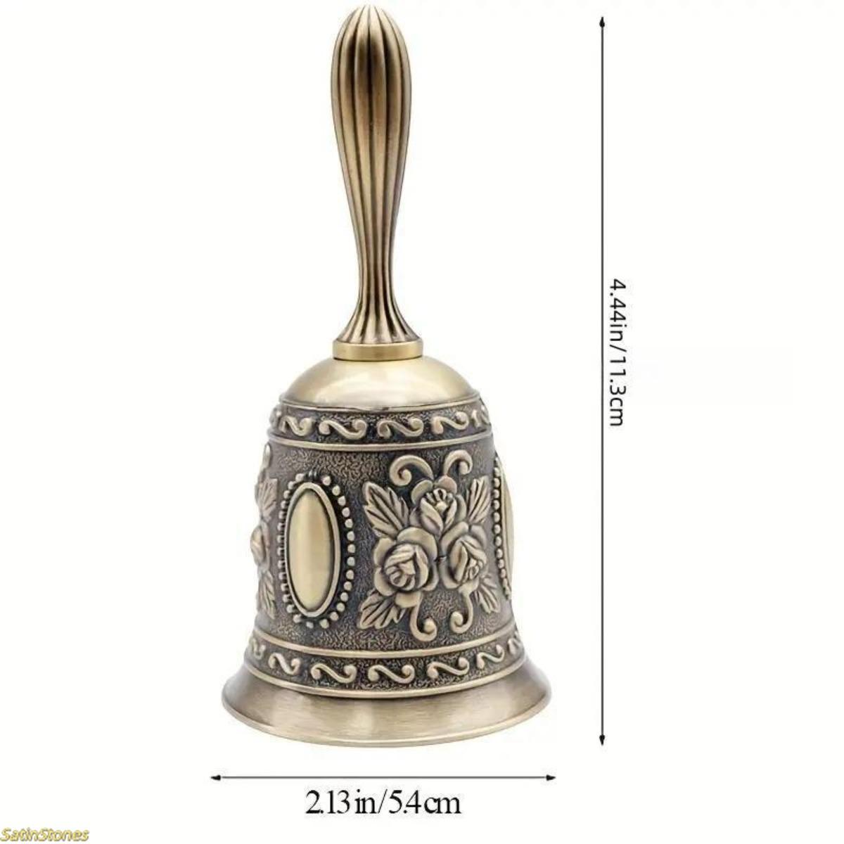 1-piece set of high-quality brass handbells. It features a classic traditional style, a crisp and clear sound, and is a portable handheld musical toy. It is an educational hand-cranked instrument suitable for children, adults, weddings, parties, classroom