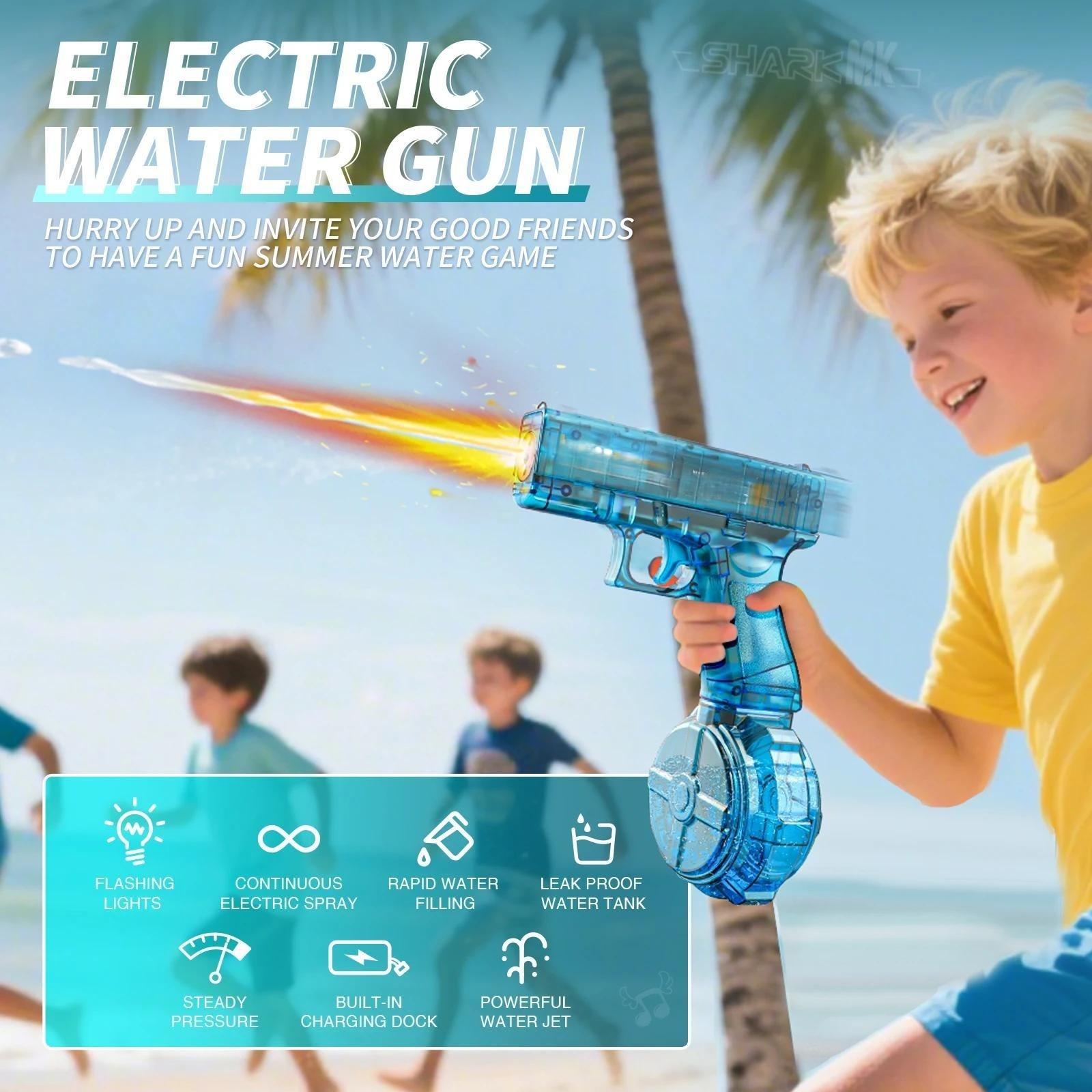 Portable Automatic Electric Water Gun, Handheld Pulse Water Gun, Outdoor Beach Pool Toy, Teen Birthday Gift, Summer Party Toy