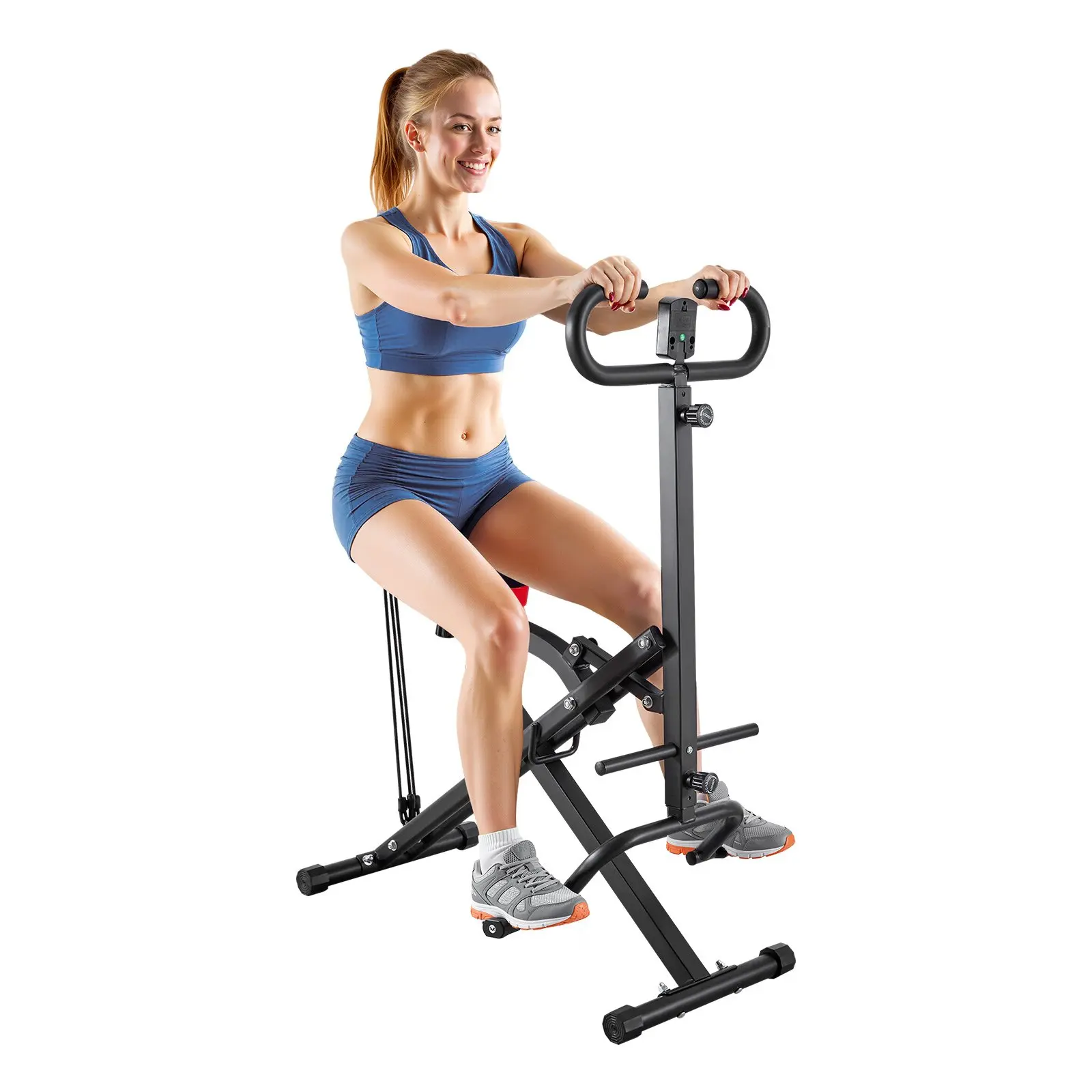 【Summerfinds】VEVOR Squat Machine - Home Gym Glute Training Equipment, Deep Squat Rowing Glute Trainer with 3 High-Strength Resistance Bands, Compact Fit Foldable Size, Easy Setup Easy to Clean, Black
