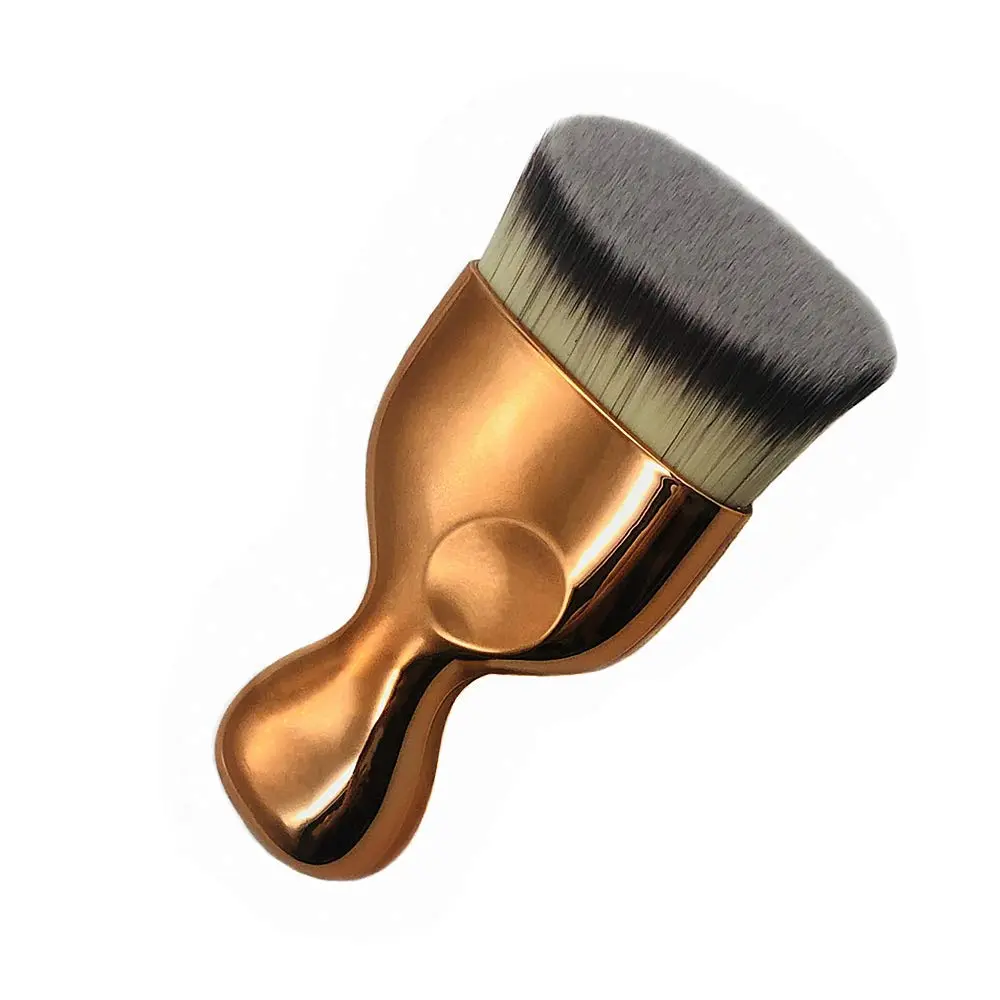 Flat Top Foundation Brush, High Density Kabuki for Liquid, Cream, and Powder Makeup, Seamless Blending for Face and Body, Rose Gold, Kabuki Shape