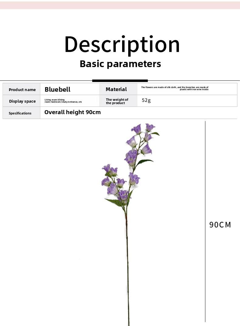 Long-stemmed wind chime flowers, artificial lilies of the valley, fake flowers for home decoration, living room and dining table decor, wedding hall floral arrangements