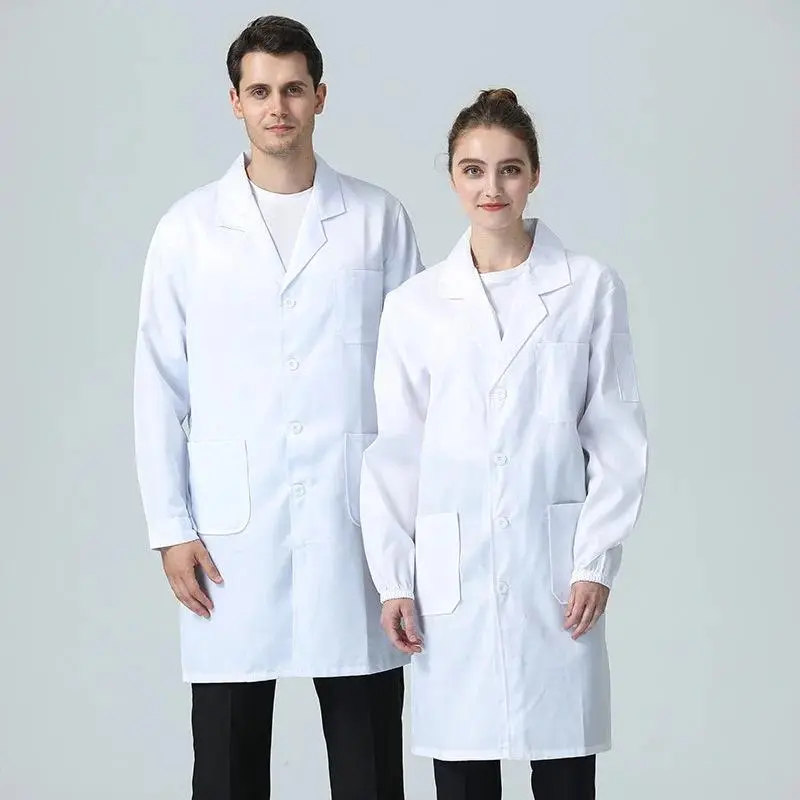 Chef Uniform Long Sleeve White Coat for Restaurant Kitchen Staff