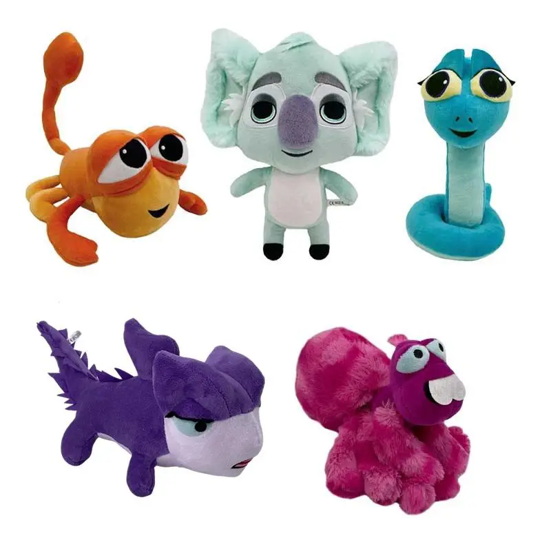 100% Brand New 5pcs Back to the Outback Unisex Plush Dolls - Movie Characters Frank, Maddie, Koala, Lizard, Soft Cartoon Stuffed Figures, 19-30cm, Birthday/Christmas Gift for Kids (Toys & Hobbies Classic Novelty Toy)