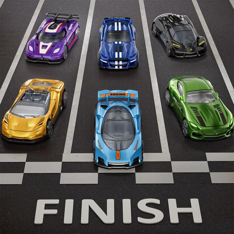 1:64 Scale Die-Cast Metal Toy Cars 12-Pack Vehicles Set, Includes Pickup, Racing Cars, Sports Cars for Display or Play, Great Gift for Kids Age 3 Years and Up (12 Pack)