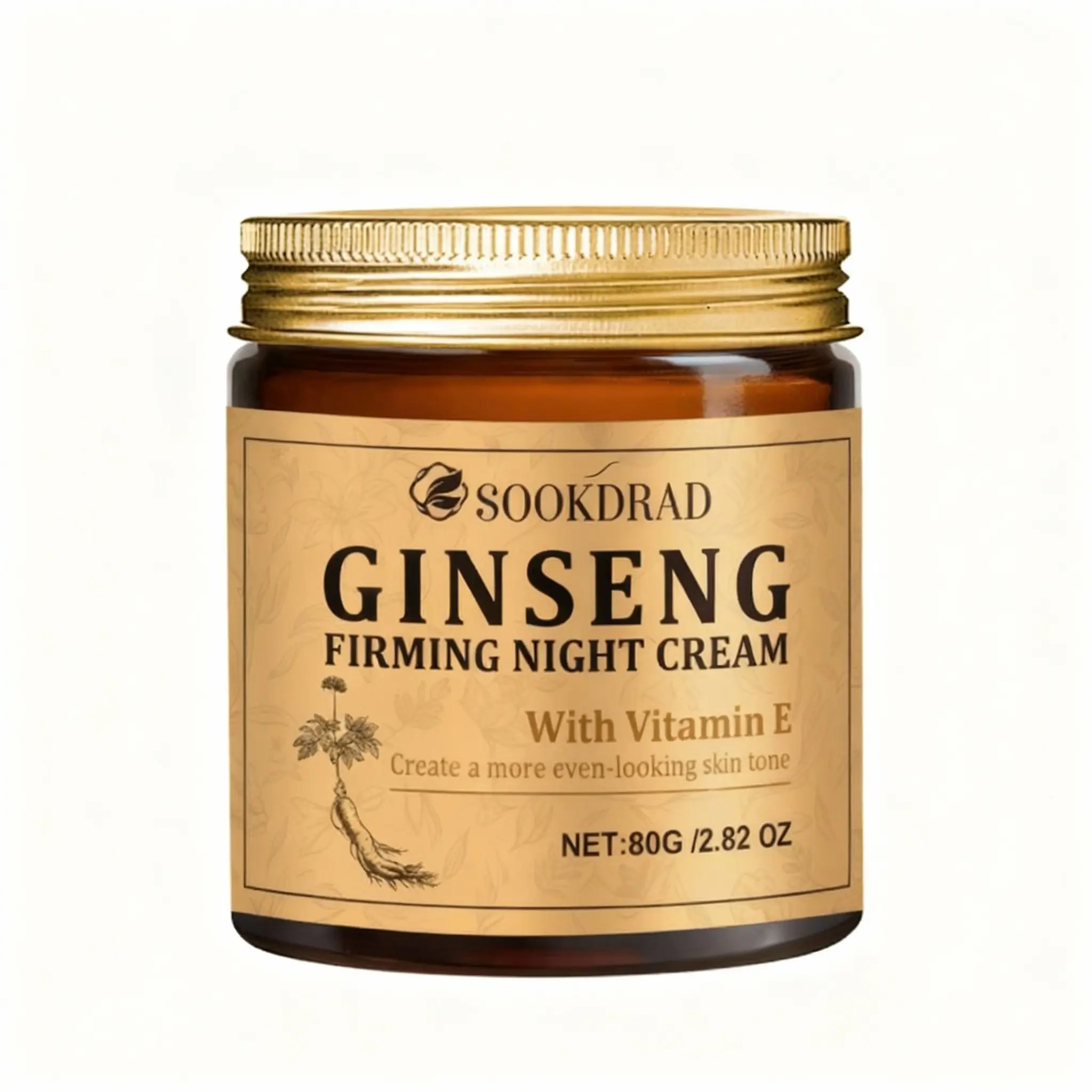 Ginseng Firming Night Cream, Vitamin E, Even Skin Tone, Facial, Women, 80g, All Skin Types, Daily Nightly Skincare