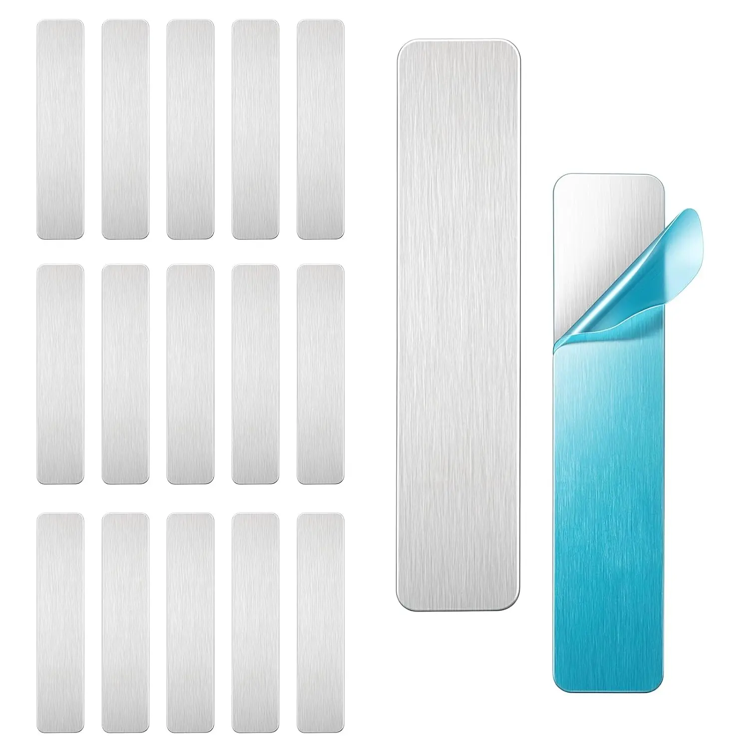 20 count Metal Adhesive Strips for  Metal Plates for  Mount | Metal Strips With Adhesive Backing for  Stainless Steel Adhesive Strips for  Mount, Stainless 430,
