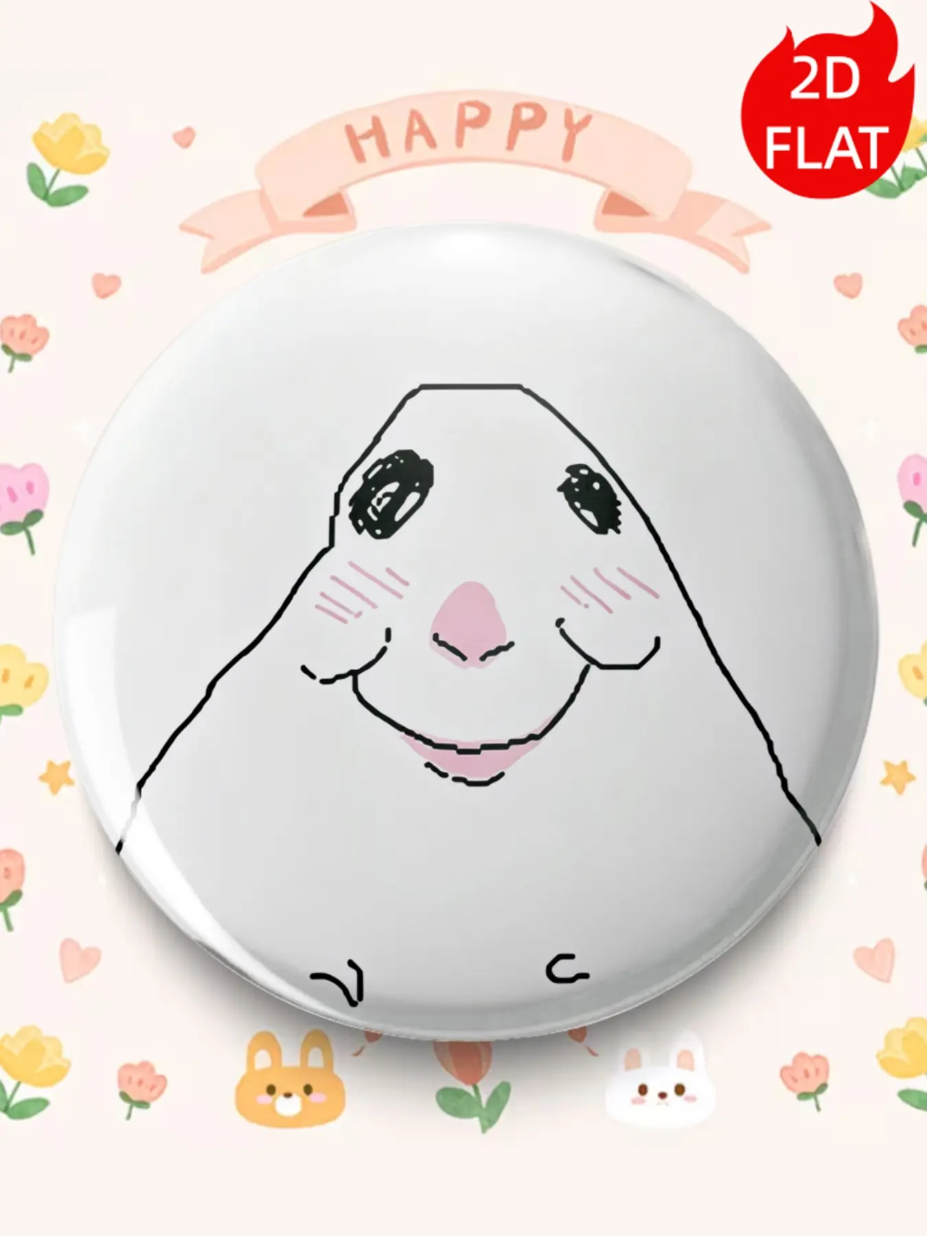 1pc 2D Flat Viral Hamster Meme Round Printed Badge Pin Cute Funny Hamster Expression Design Kawaii Animal Pin for Backpack Jacket Hat Decoration Trendy Gift Accessories