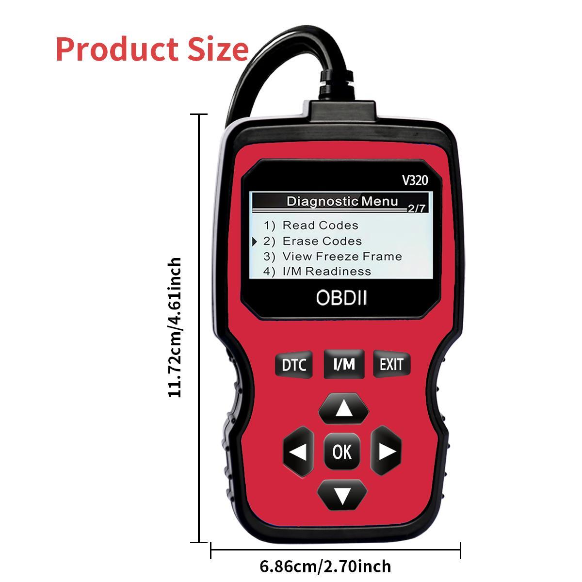 OBD2 Engine Fault Code Reader, Multifunctional Car Diagnostic Tool, Professional Car Scanner Diagnostic Tool for All OBD II Protocol Cars Since 1996, Automotive Diagnostic Tool