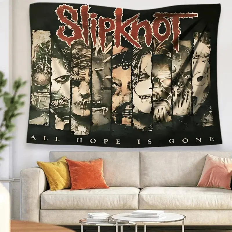 Slipknot "All Hope Is Gone" Band Print Tapestry, 2D Polyester Wall Hanging, Heavy Metal Music Decor Tapestry, Gift for Rock