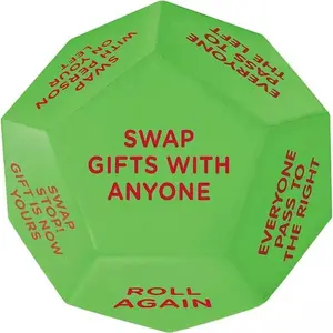 Christmas Gift Standard Game Dice, 12-Sided Unique Exchange Dice Game, Durable Party Gift Exchange Dice, Round Fluorescent Polyhedral Dice