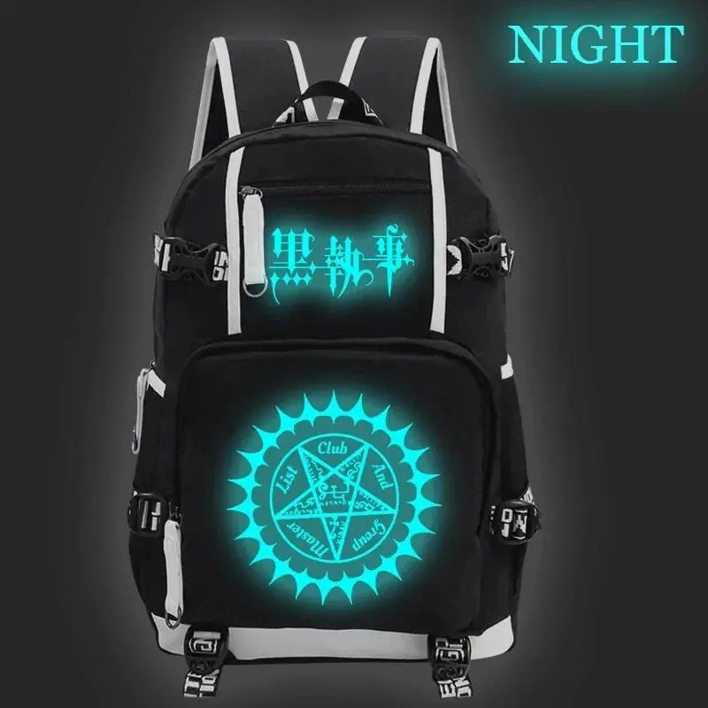 2026 new hot item Anime Black Butler Backpack Luminous Schoolbag Large Capacity Students Backpack Men Travel Bag Teenger Back To School Mochila