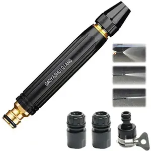 High Pressure Car Wash Hose Nozzle, Heavy Duty Garden Hose Spray Gun with Brass Quick Connector, Adjustable Water Jet Pattern Auto Cleaning Wand, Anti-Slip Handle Leak Proof Water Sprayer for Car Truck Motorcycle Washing, Home Garage Cleaning Tool