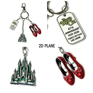 Goblin Ruby High Heel Castle Keychain, Movie Merchandise Backpack Charm, Fan Gift for Bag Keys, Multi-Scene Decorative Keychain