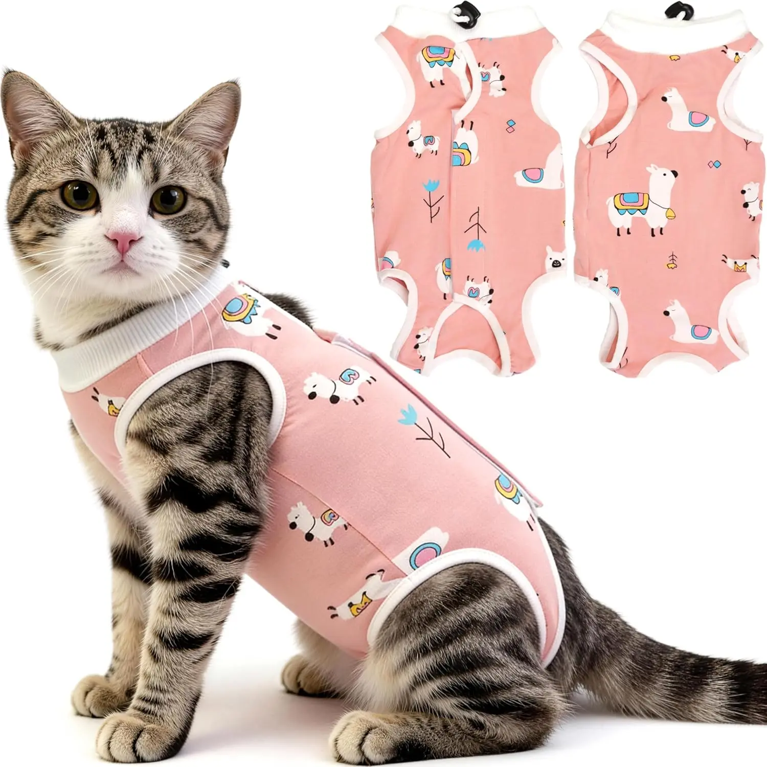 Cat Recovery Suit for Spay Abdominal Wounds, Breathable Cat Onesie for Cats After Surgery Female, Kitten Surgical Recovery Suit Female Cone of Shame Alternative for Cats Anti Licking