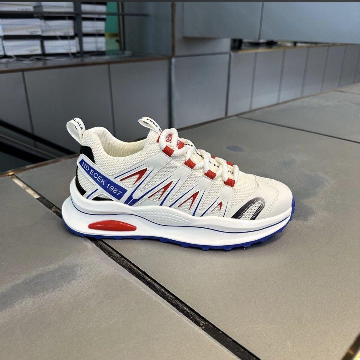 Men's thick-soled sneakers, height-enhancing, comfortable, lightweight, trendy shoes, color-blocked, low-top, lace-up, mesh, breathable men's shoes