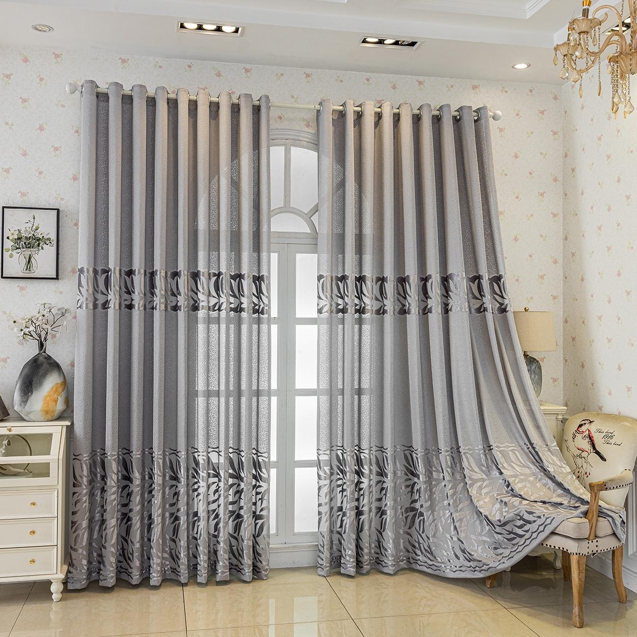Geometric Pattern Window Curtain Panel, Easy Install Curtain, Modern Grommet Privacy Curtain for Living Room, Balcony, Bedroom and Restaurant, Home Decorative