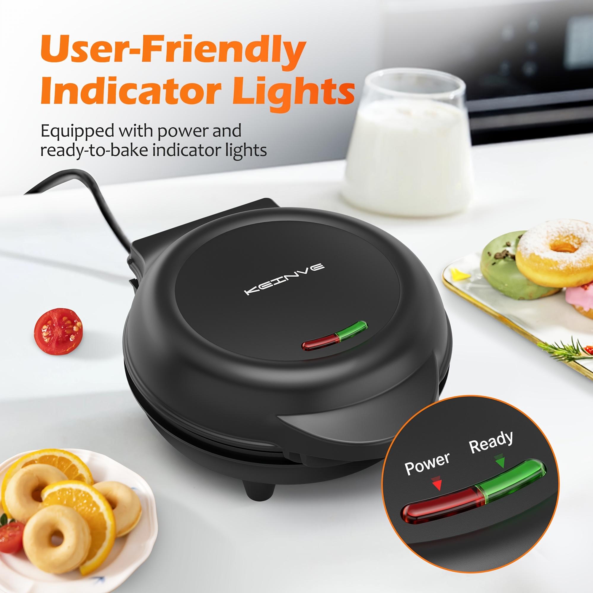 1pc Mini Donut Waffle Cake Maker, 7 Slots Home Baking Machine, Great For Breakfast, Snacks, Desserts And More