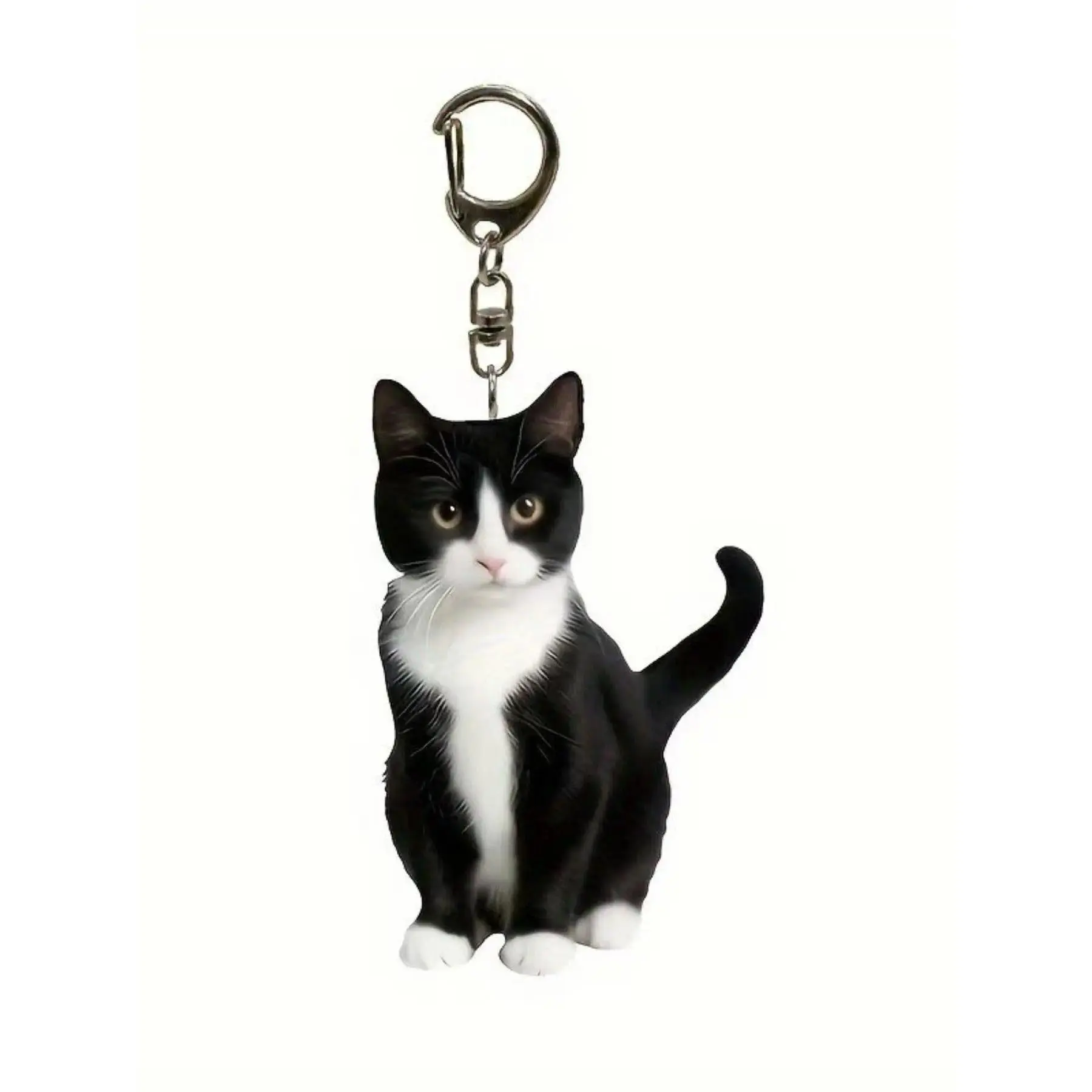 2PCS Cat Keychain, Personalized Cute Animal Design, 2D Acrylic material,Casual Style Accessory, Perfect Gift for Pet Lovers, All Seasons Use
