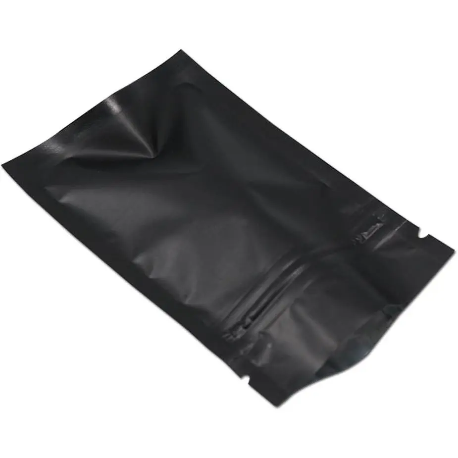 Black Mylar Bags Zipper Lock Foil Resealable Bag 100 count 2.76x3.9 inch | Self Seal Matte  Foil Pouch  Storage Bag Flat Candy Spices Sample Packaging Seeds Envelope  Heat Sealable