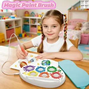 Kids Electric Brush Educational Paint Set Magic Light Brush Toys Magic Painting Magical Graffiti,Toys,3 year old girl gifts,toddler toys,toddler girl toys,kids toys,3 year old boy gift,toys for 3 year old girl,toys for girls,mess free coloring for toddler