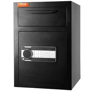 VEVOR 2.5 Cub Depository Safe, Deposit Safe with Drop Slot, Electronic Code Lock and 2 Emergency Keys, 20.27''x 13.97''x 13.97'' Business Drop Slot Safe for Cash, Mail in Home, Hotel, Office