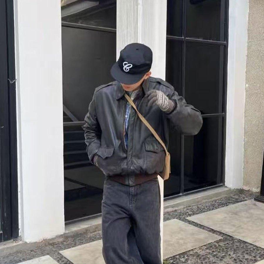 2D Flat, Women's Retro 3D Pattern Embellished Flat-Top Cap with Adjustable Snap Closure - Breathable Sun-Shading Duck Tongue Brim, Casual & Back-to-School Hat for Everyday Outfits, Trendy Japanese/Korean Fashion (Black/White), Cute Lightweight Hat Women,