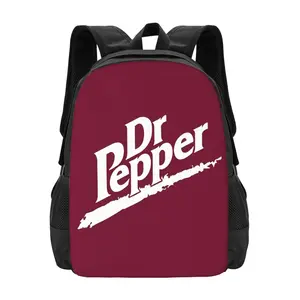 Dr Pepper 90s Maroon Background Backpack Fashion Travel Backpack Laptop Backpack 16ch Simple And Large Capacity
