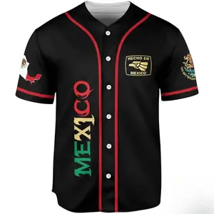 Hecho En Mexico Baseball Jersey, Black Button Up Shirt, Mexican Pride Cinco Mayo Party Gift for Men Women
