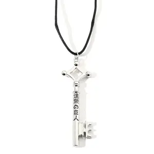 Attack On Titan Necklace Eren Key Shingeki No Kyojin Pendant Fashion Vintage Retro Anime Jewelry For Men Cosplay