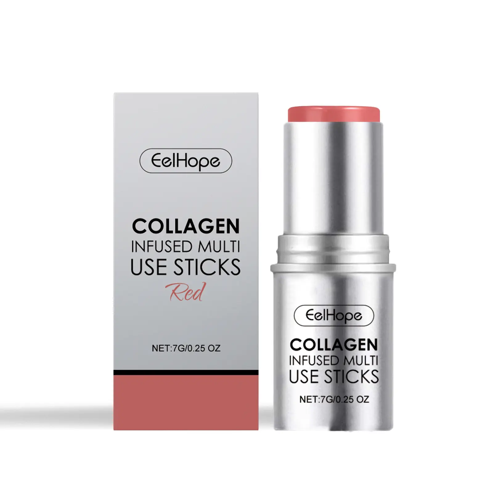 Collagen Makeup Stick for a Natural Glow, Multi-Use Moisturizing Cream Blush with Hyaluronic Acid & Glycerin, Smooth, Glow Blush, Adults