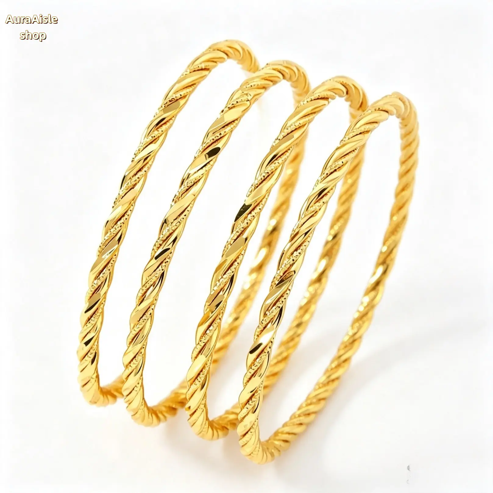 Twist Plated Bangle Bracelet Set, Elegant Minimalist Stackable Bangles, Fashion Jewelry Accessories For Women, Versatile Pieces For Daily Wear And Special‑Occasion Outfits All Year Round