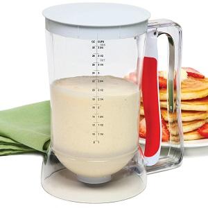1013 Batter Dispenser Clear/Red, 4 cup