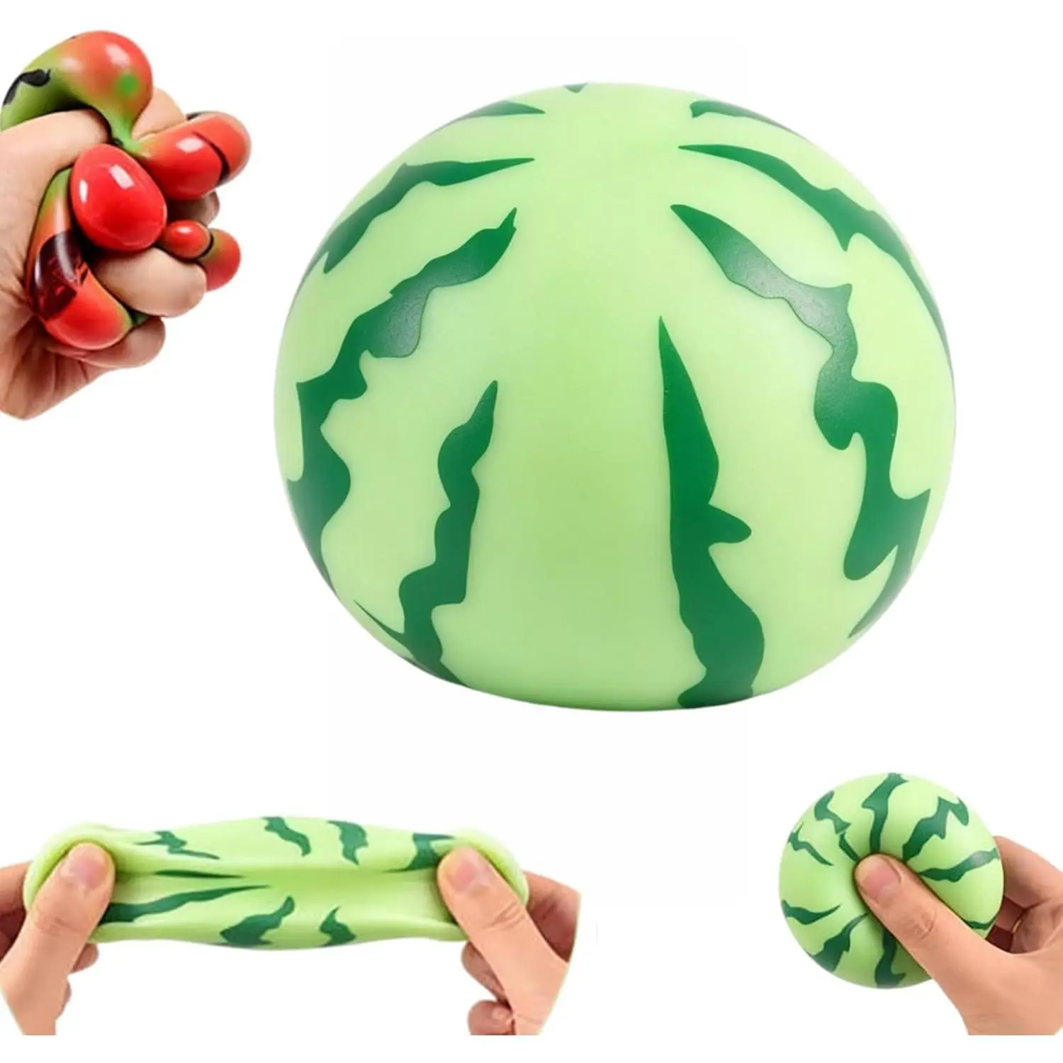Unisex Realistic Watermelon TPR Stress Relief Toy, Soft Slow-Return Squishy Fidget, Durable Safe Material, for Relaxation