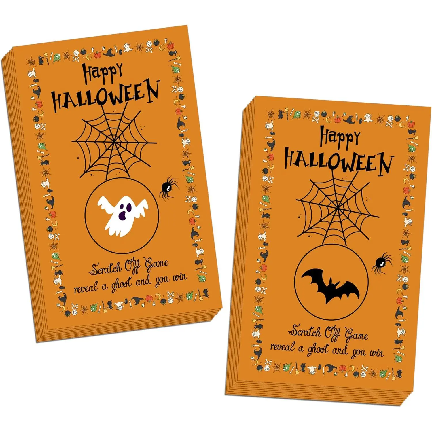 Halloween  -50 Pack, Scratch Off Halloween Party , Spooky Party Activity For Groups Family Adults  Raffle Tickets, Holiday  Ideas Activities Supplies, A06