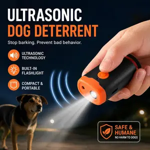 Ultrasonic Dog Repeller with Flashlight, Effective Pet Deterrent Tool, Portable and Compact, Easy to Carry, Anti-Barking Device