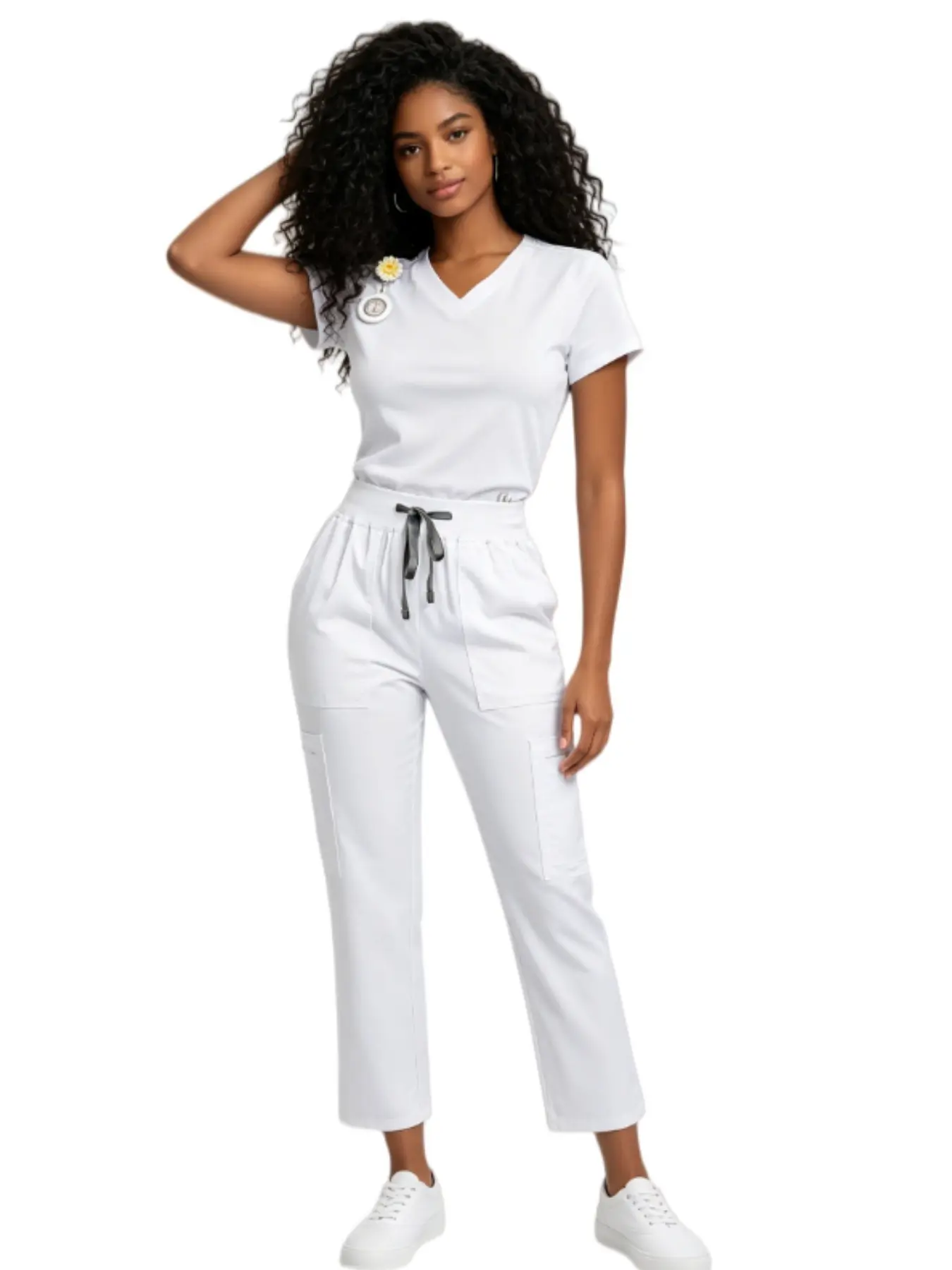 Short Sleeve Long Pants Loose Scrub Set Hospital Doctor Nurse Biology Lab Staff Leisure Workwear Work Uniform