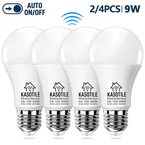 Kasotile Motion Sensor LED Bulb E26 Base, 6000k Cool Light, 120° Wide Angle, 30-60s Delay, Smart Lighting for Porch, Garage, Hallway, LED Garage Lights
