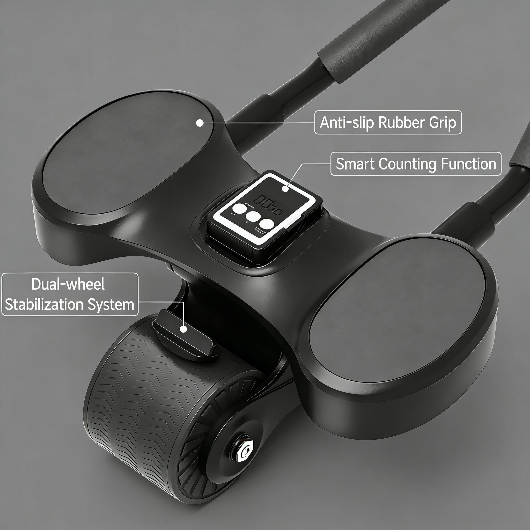 Elbow Support Ab Roller Wheel - New Automatic Rebound with Timer & Knee Mat, Core Abs Exercise Equipment for Women Men