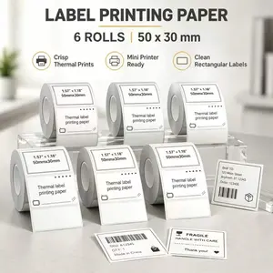 Label Stickers, 6/12-rolls (for B1/B21/B3S Label Printers)Dimensions: 50 X 30mm (1.97" X 1.18"). Refill Label Rolls (white) for Home, School, Office And Small Business Use.
