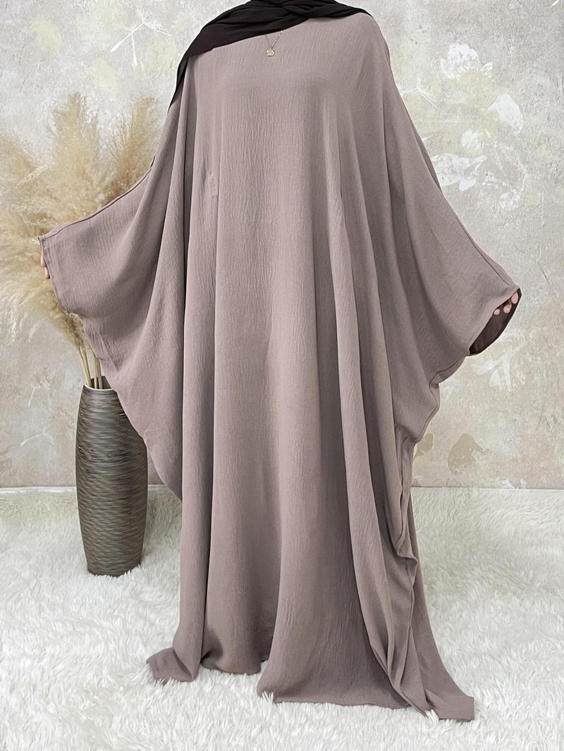 【plus Size】 Women's Solid Color Maxi Abaya, Modesty Round Neck Long Sleeve Dress for Daily Wear, Ladies Muslim Islamic Clothing for All Seasons, Dresses for Women, Loose Abayas 【plus Size】 Women's Solid Color Maxi Abaya, Modesty Round Neck Long Sleeve Dress for Daily Wear, Ladies Muslim Islamic Clothing for All Seasons, Dresses for Women, Loose Abayas