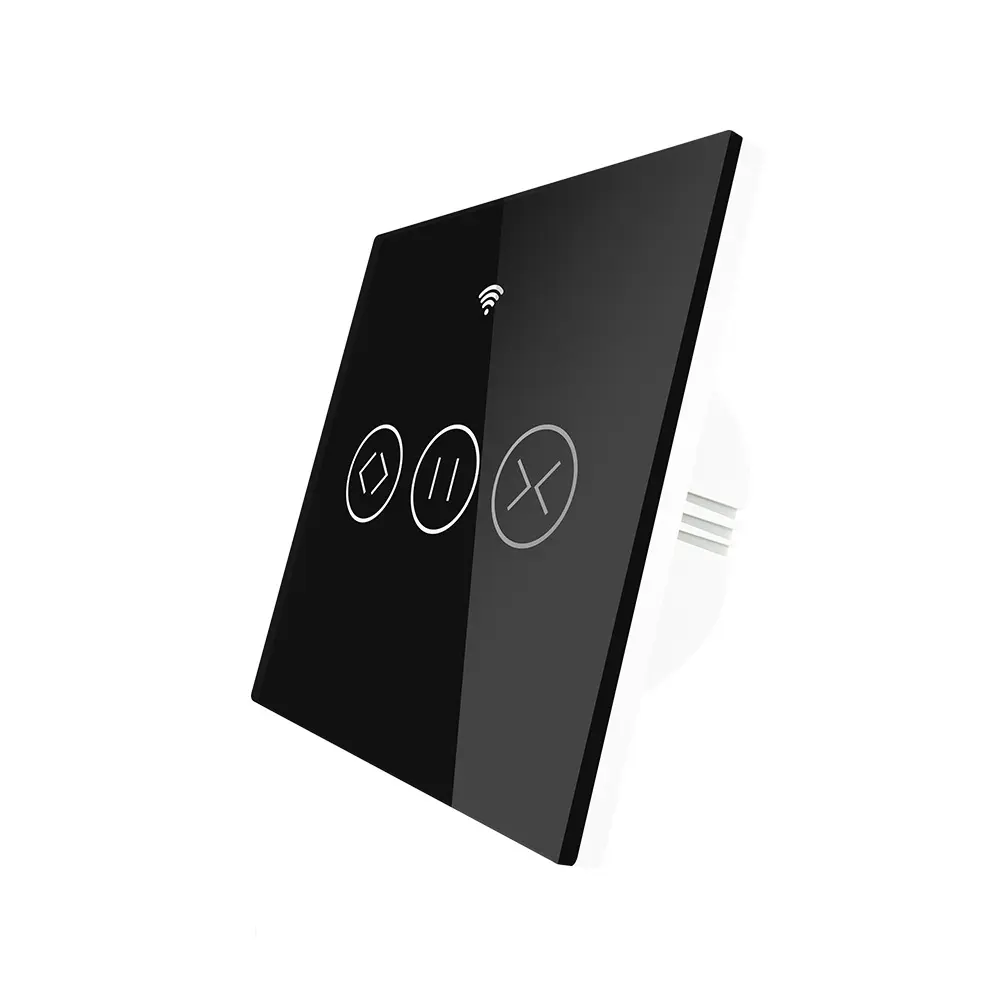 Zigbee Smart Roller Shutter Touch Panel - 8.6*8.6cm Plastic Wall Mount, Dual Zigbee & RF Remote Control, RF Receiving Module, APP Timer, Smooth Sensitive Touch, Silent Operation, Square Indoor Smart Home Curtain Controller with Elegant Decor Effect, Squar