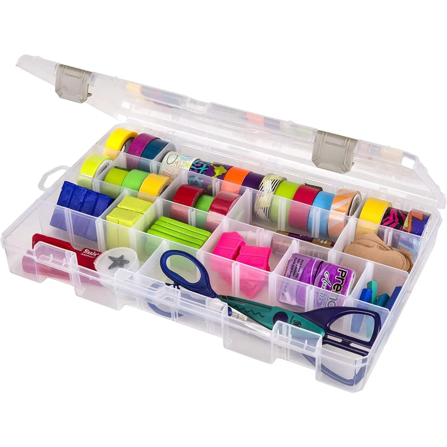 Large Solutions Box Clear Art & Craft Organizer with Dividers - Case for Convenient and Versatile - for Craft Supplies.